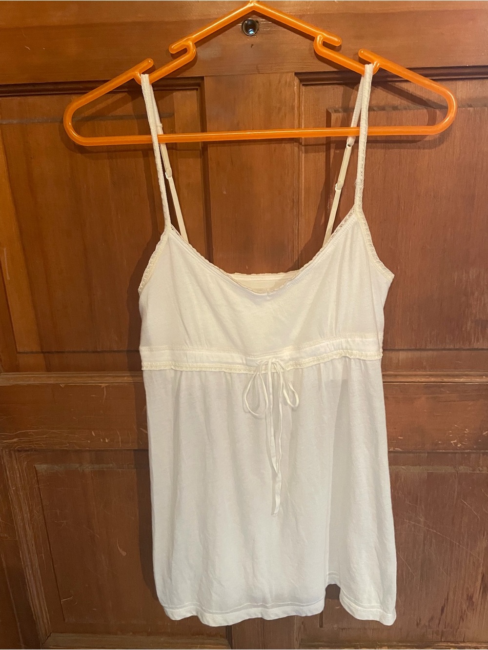 American Eagle Outfitters Cream Lace-Trim Sleep Chemise